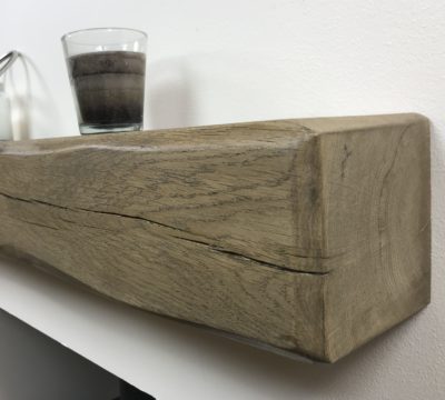 Solid Oak Mantle Contemporary Rugger Brown Wax