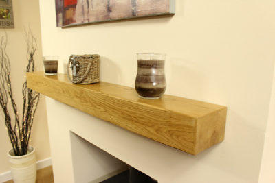 Solid Oak Mantle Contemporary Clear Wax