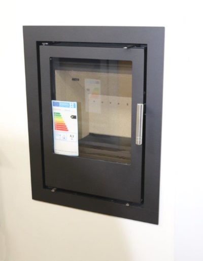 Mendip-Christon-400-inset-stove-with-4-sided-frame-wood-and-multi-fuel-dean-forge-ex-display